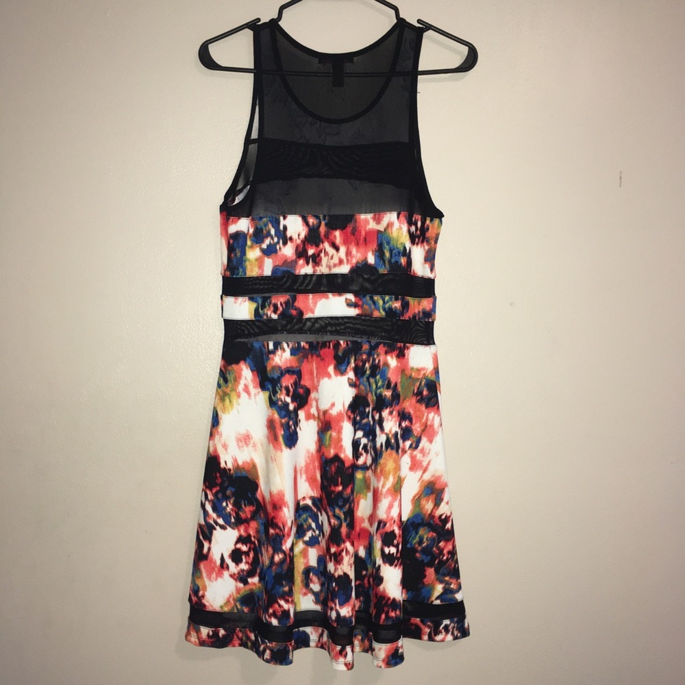 Patterned Dress With Mesh Inserts By Material Gir… - image 2